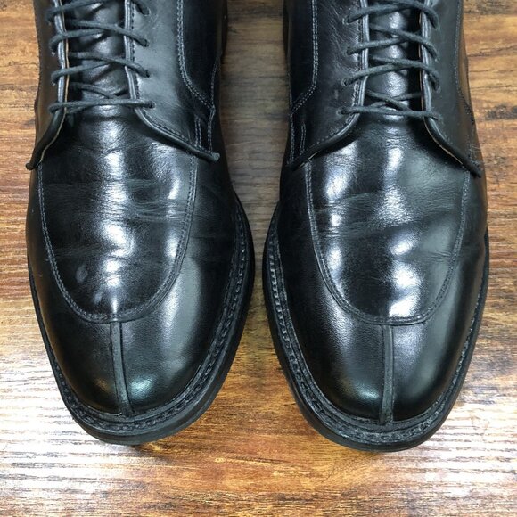 Allen Edmonds Men's 9.5 3E Wide Split Toe Derby Black Leather‎ Shoes Vibram Sole - Picture 2 of 10